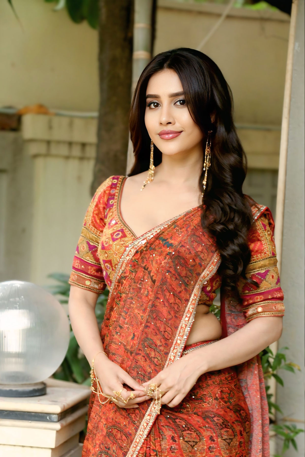 Nabha Natesh Latest Photos: Kalamkari Saree Fashion Stills