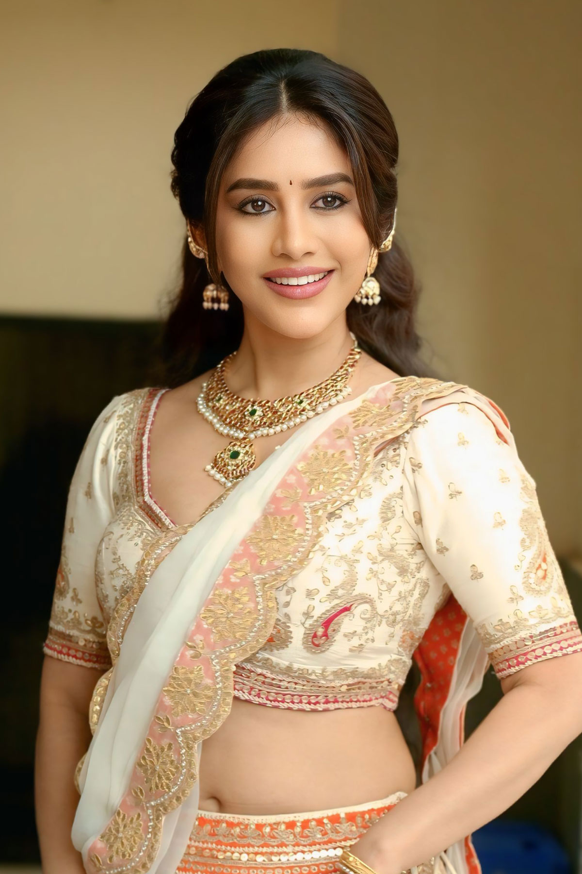 Nabha Natesh Sets the Internet on Fire with Hot Lehenga Navel Look