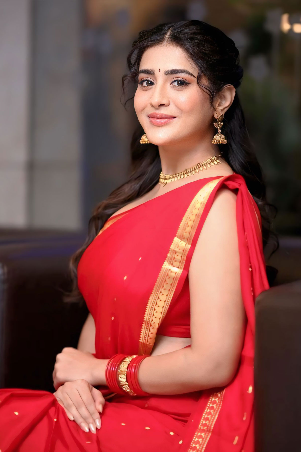 Rashi Singh Sets Ethnic Goals in Red Silk Drape