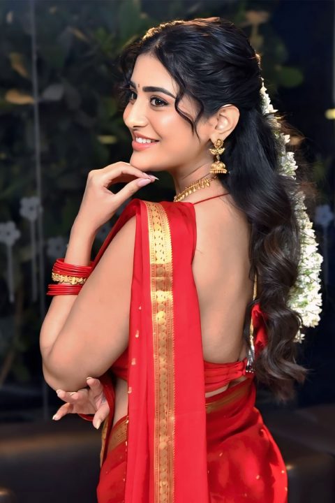 Rashi Singh Latest Photos: Red Silk Saree Fashion