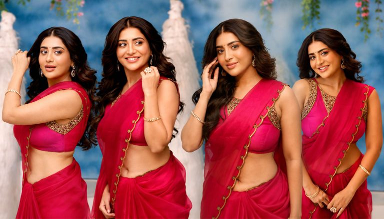 Hot Rashi Singh Saree Stills from Transfer Trimurthulu Promo Meet