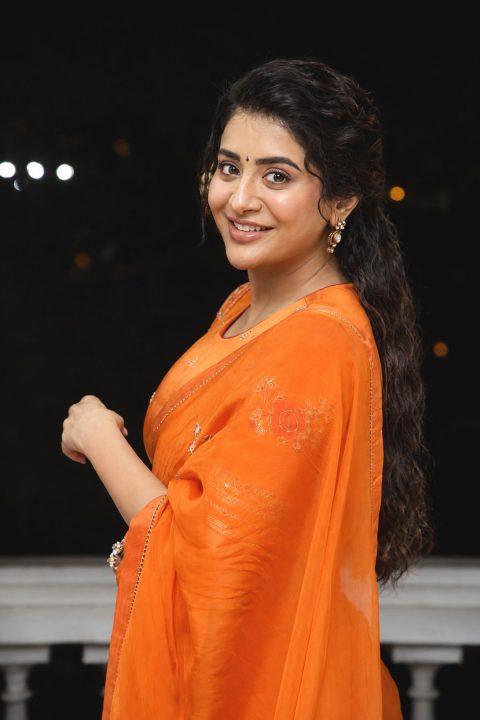 Rashi Singh Radiates Charm in Orange Festive Saree Gallery