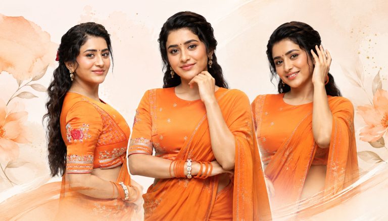 Rashi Singh Steals the Show in Floral Embroidered Orange Blouse