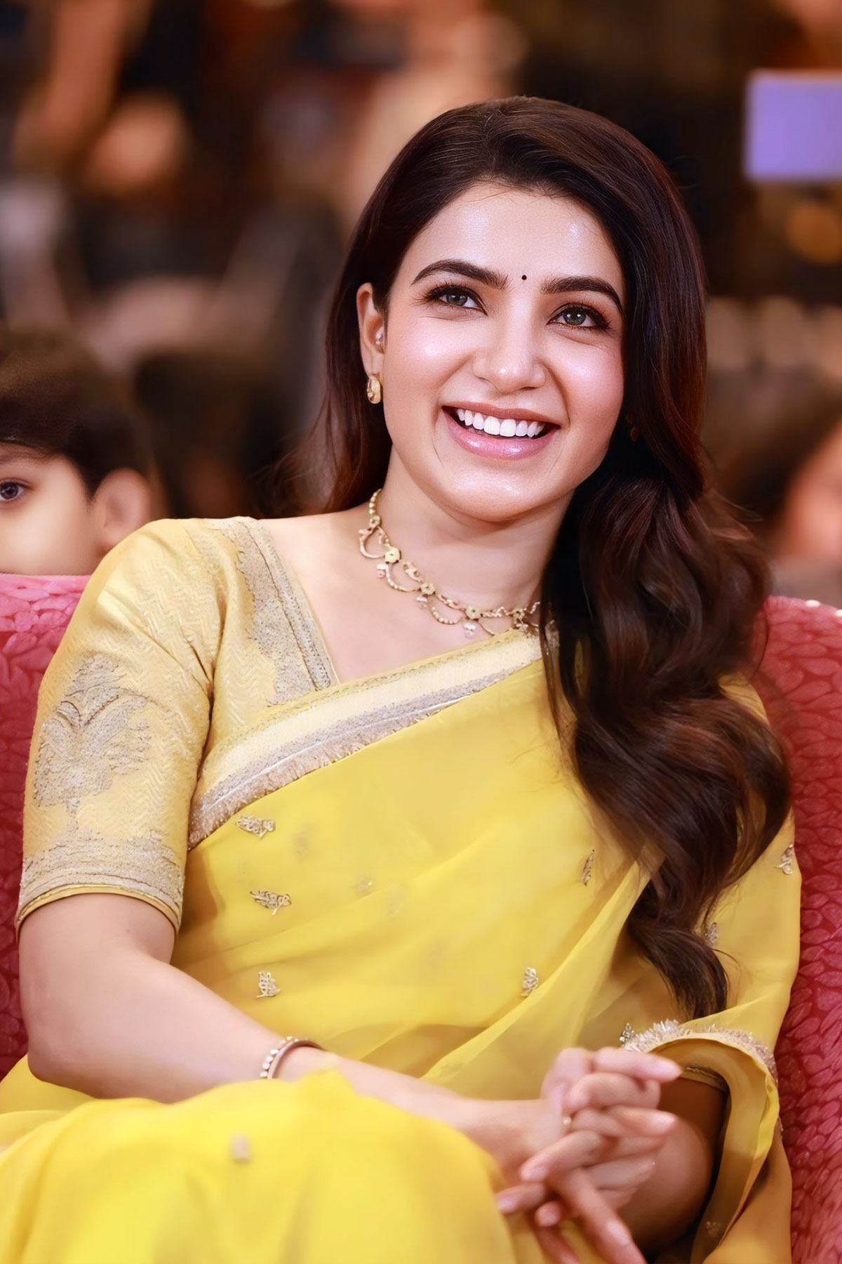 Samantha Ruth Prabhu Stills in Yellow Saree | Maa Inti Bangaram Event