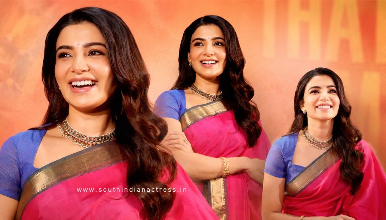 Samantha Ruth Prabhu Radiates Charm in Pink Saree Gallery