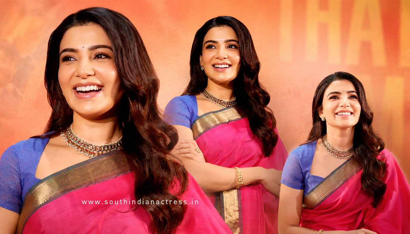 Samantha Ruth Prabhu Radiates Charm in Pink Saree Gallery