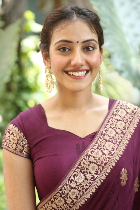Shreyasi Sen Stills in Wine Banarasi Saree | Mohabbat Movie Launch