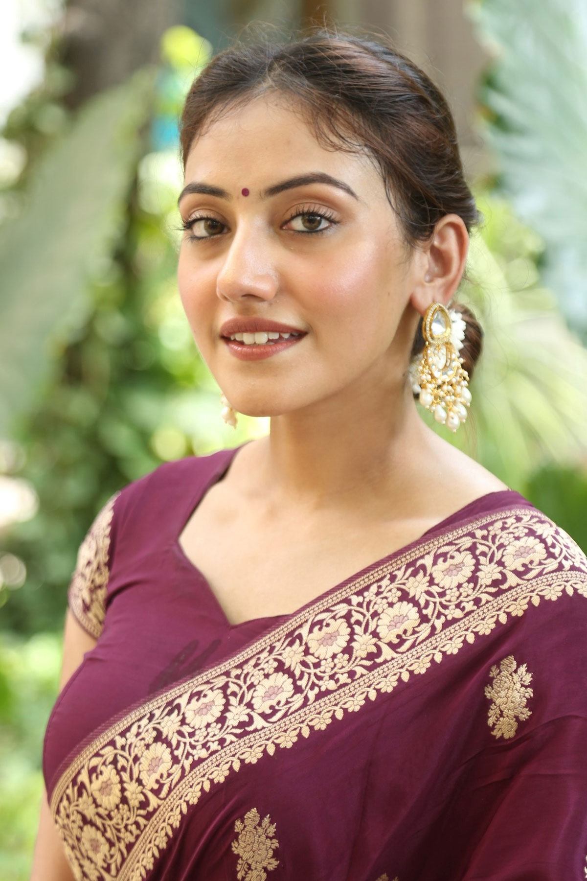 Get the Look: Shreyasi Sen in Wine Saree Fashion at Mohabbat Launch