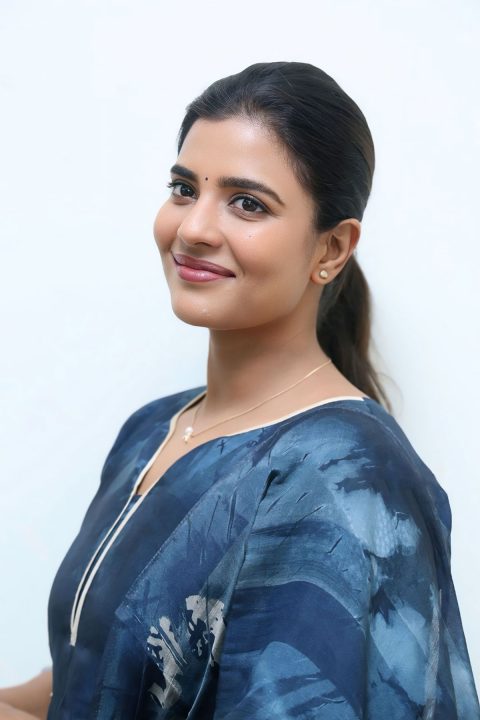 Aishwarya Rajesh in Indigo Shibori Kurta for Oh Sukumari