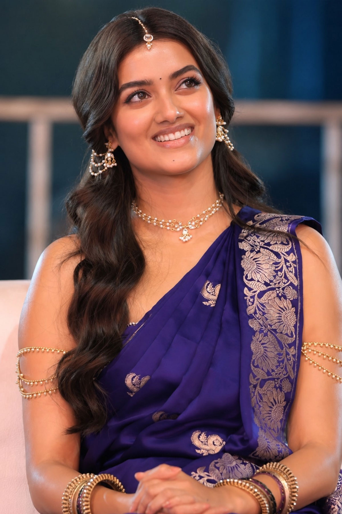 BhagyaShri Borse Lenin Pre Release Event Saree Photos