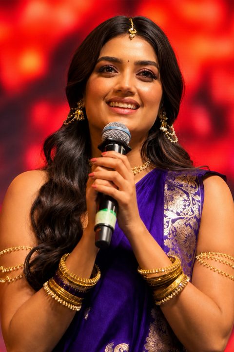 BhagyaShri Borse Beautiful Traditional Saree Look Lenin Movie
