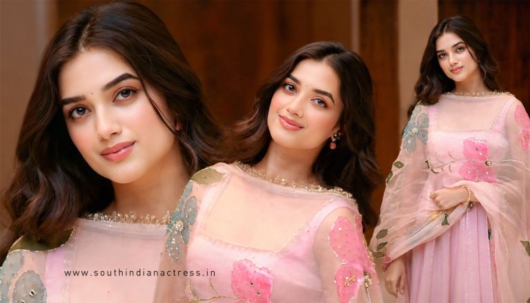 Beautiful Bhagyashri Borse Blush Pink Kurta Lenin Promotions
