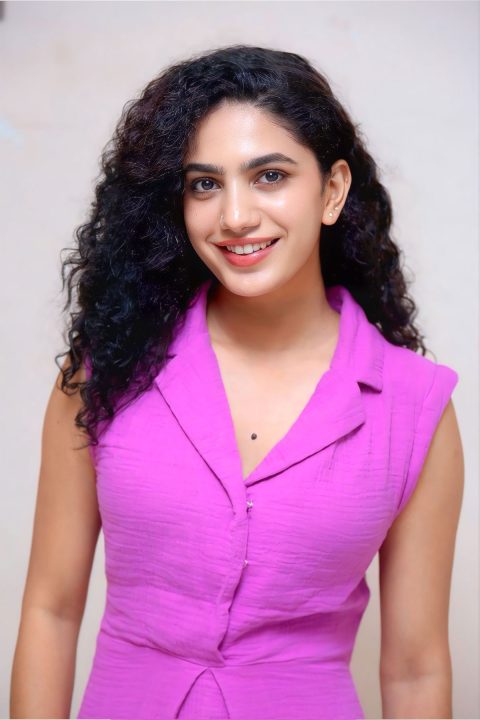 Deepa Thomas in Lilac Azorte Shirt Dress at Rao Bahadur Press Meet