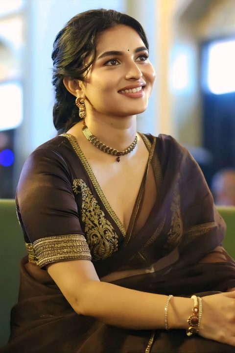 Idhayam Murali Movie: Kayadu Lohar Dark Chocolate Saree