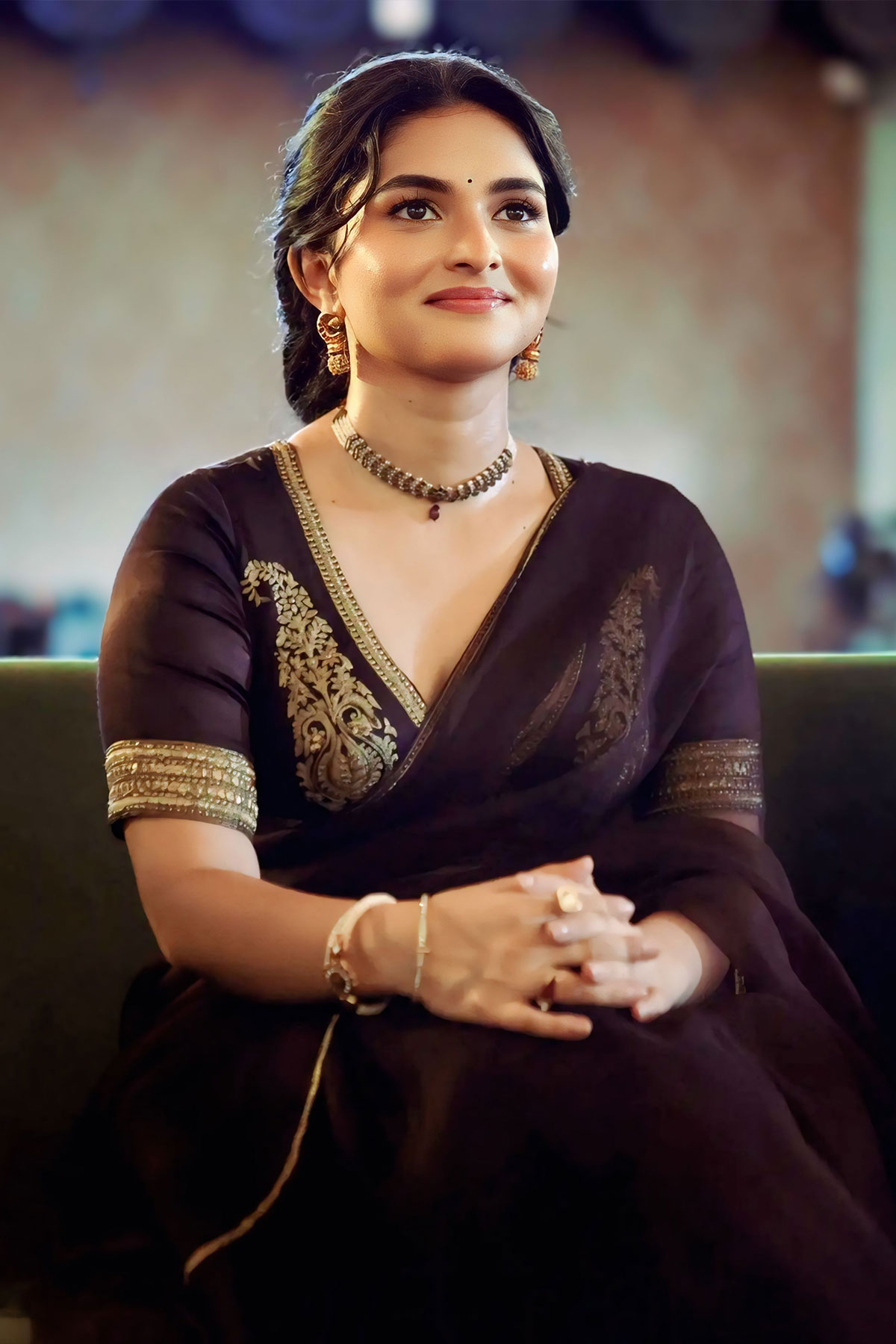 Kayadu Lohar Organza Saree Fashion for Idhayam Murali