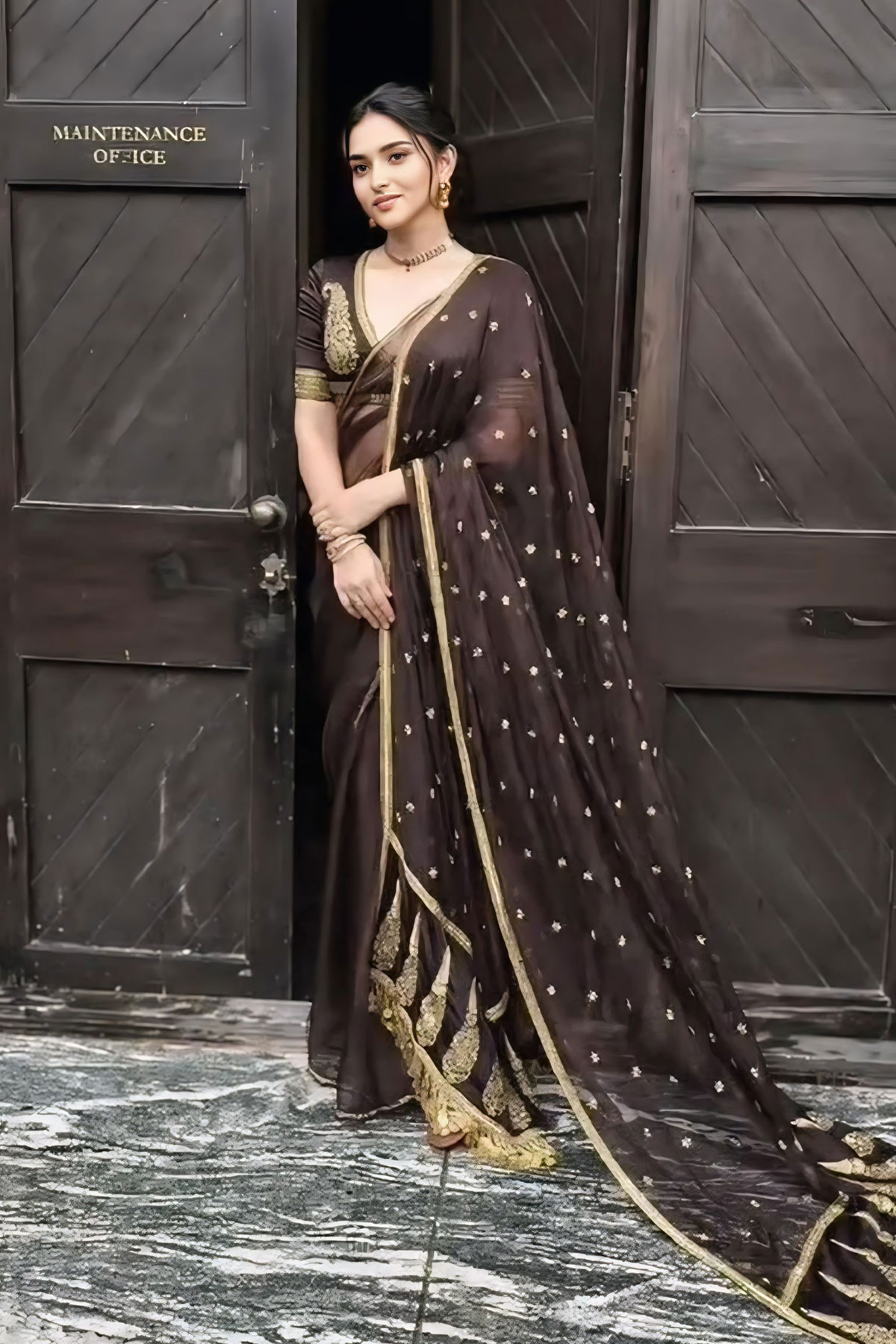 Kayadu Lohar Gorgeous Organza Saree at Movie Success Meet