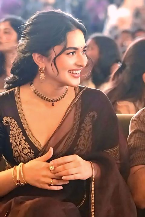 Idhayam Murali Actress Kayadu Lohar in Dark Chocolate Saree