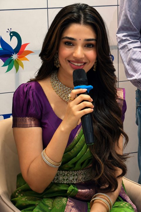 Krithi Shetty Elegant Silk Saree Look SR Mall Bhimavaram