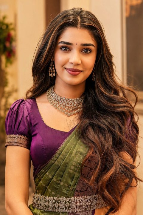 Krithi Shetty Traditional Saree Fashion Diamond Jewellery Details