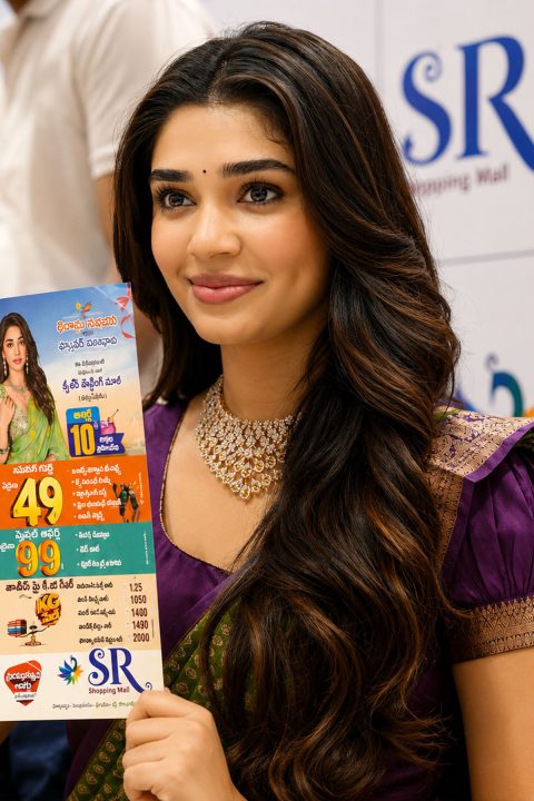 Actress Krithi Shetty Latest Traditional Saree Photos SR Shopping Mall
