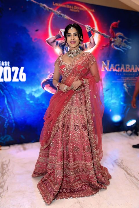 Nagabandham Movie Promotions: Nabha Natesh Rocks a Pink Lehenga