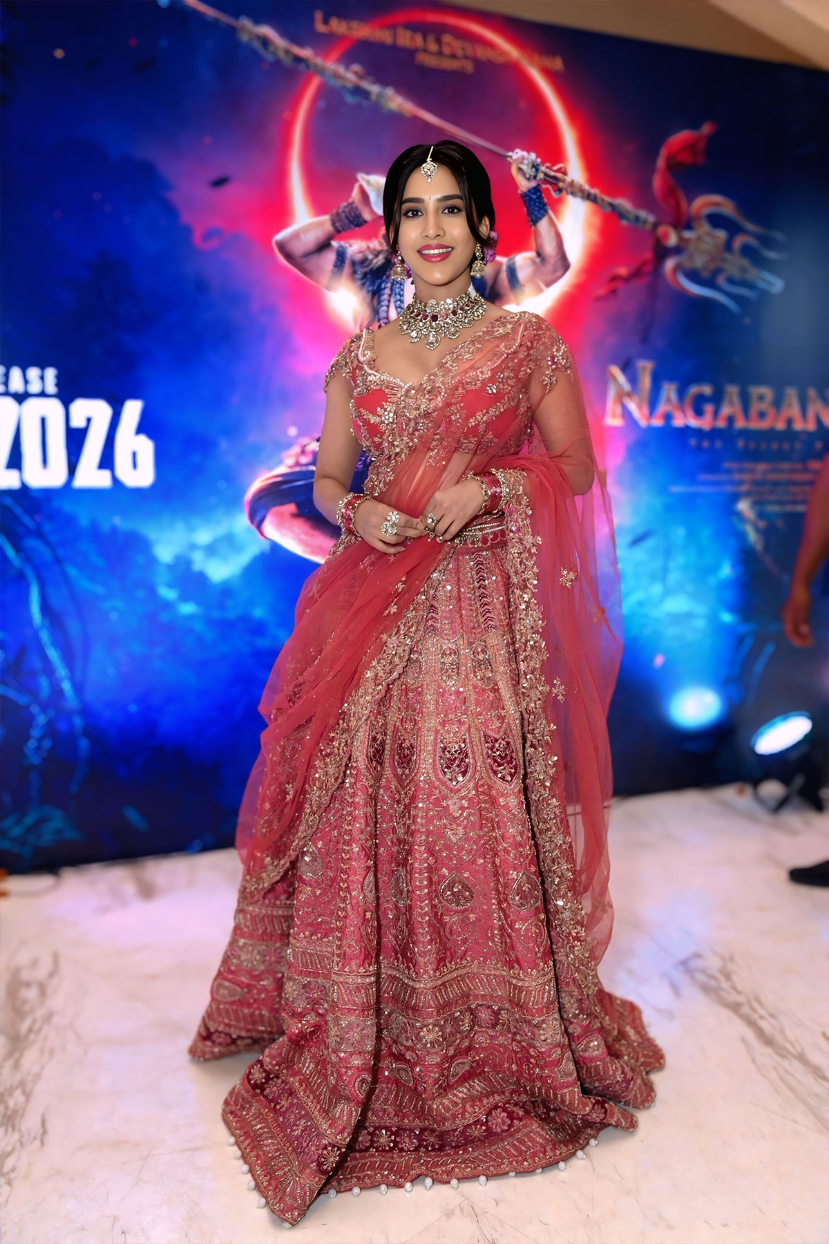 Nagabandham Movie Promotions: Nabha Natesh Rocks a Pink Lehenga