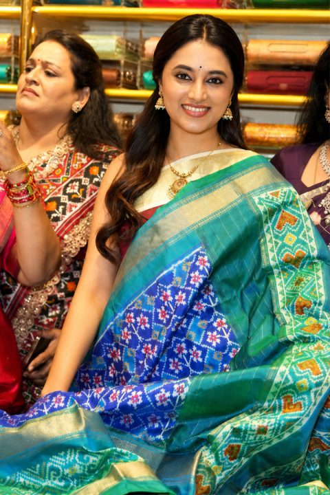 South Actress Priyanka Mohan in Wine Purple Silk Saree