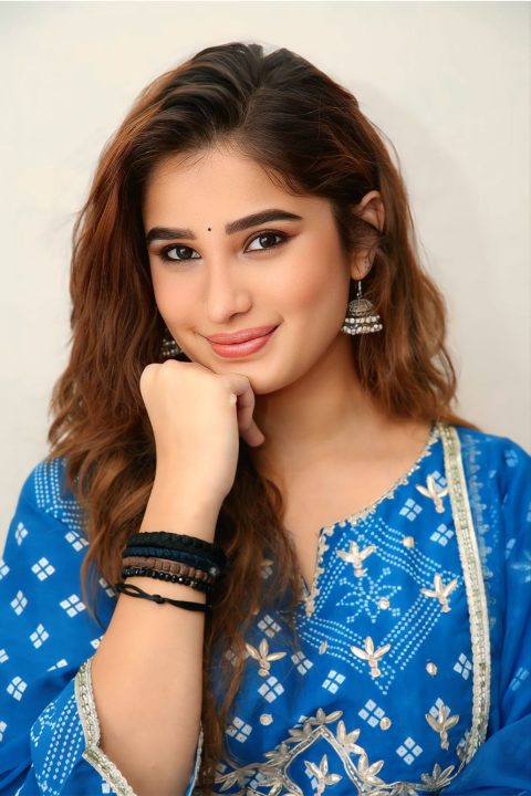 Rasha Thadani Cobalt Blue Bandhani Kurta Set