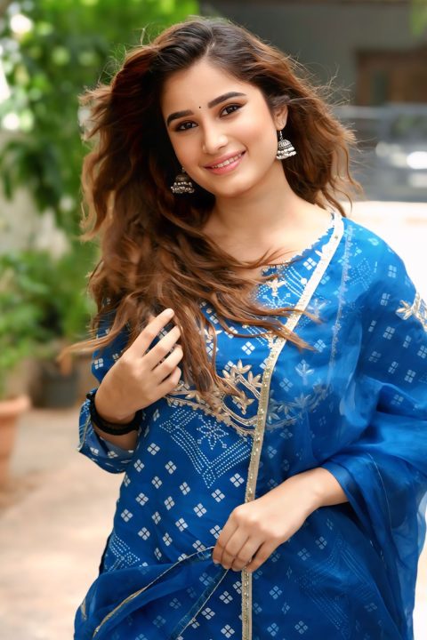 Rasha Thadani Youthful Look In Blue Suit
