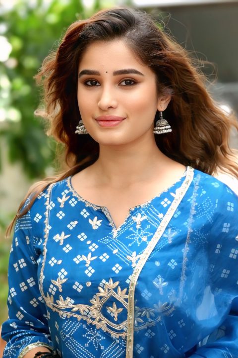 Rasha Thadani Elegant Blue Bandhani Print Set
