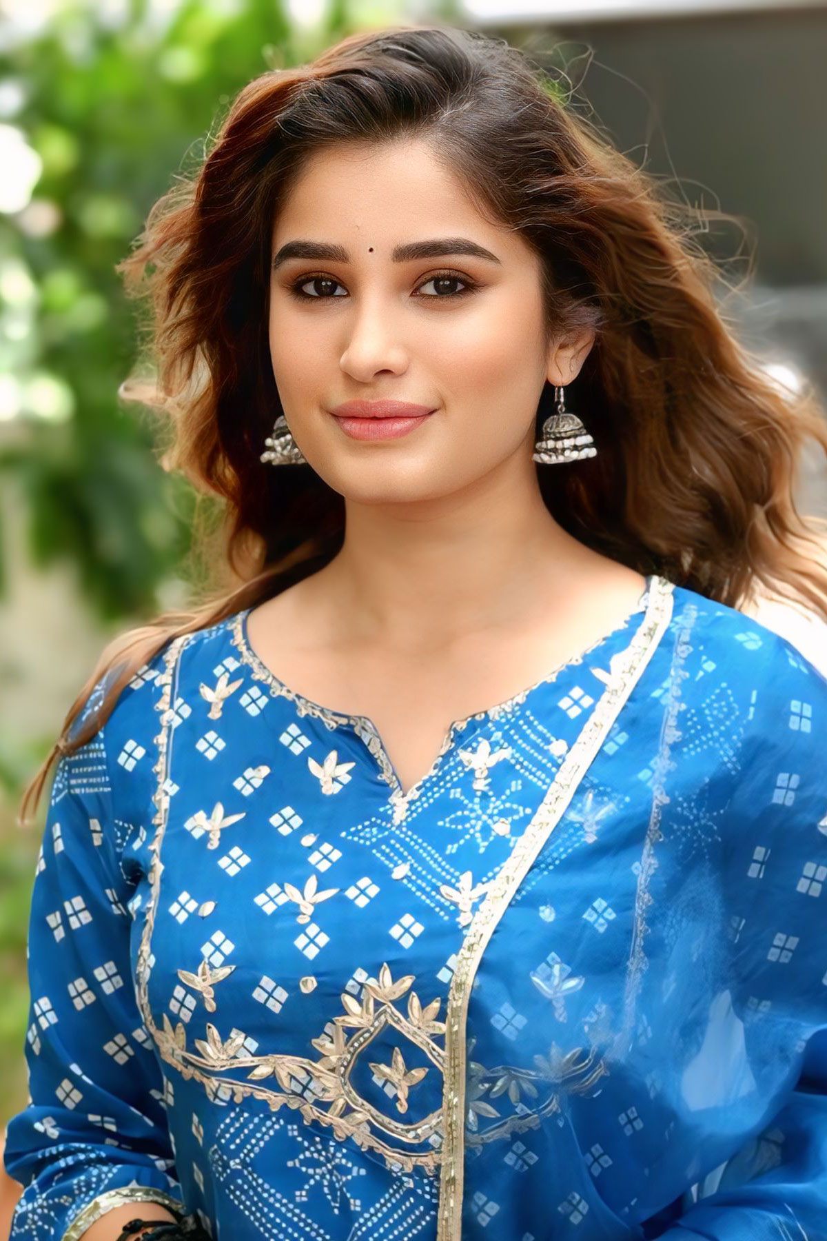 Rasha Thadani Elegant Blue Bandhani Print Set