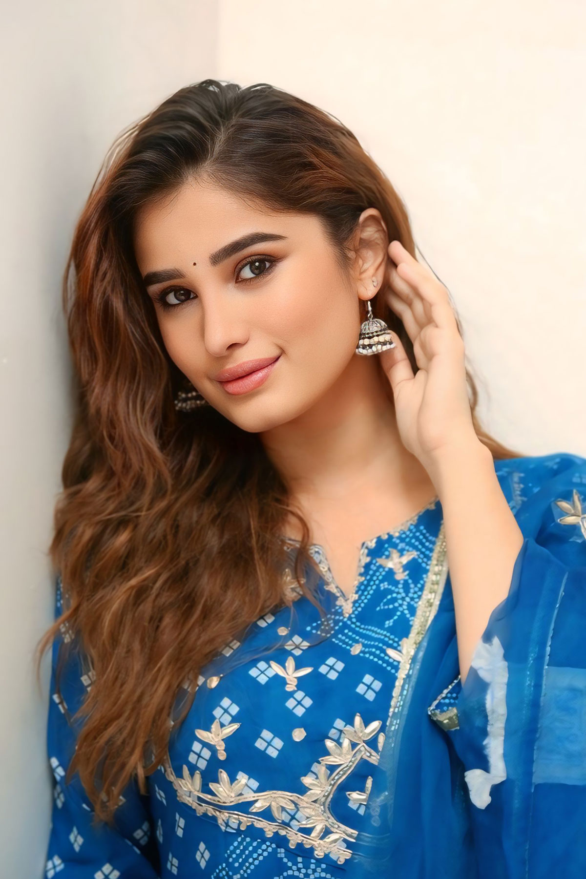 Cobalt Blue Bandhani Kurta Rasha Thadani Outfit