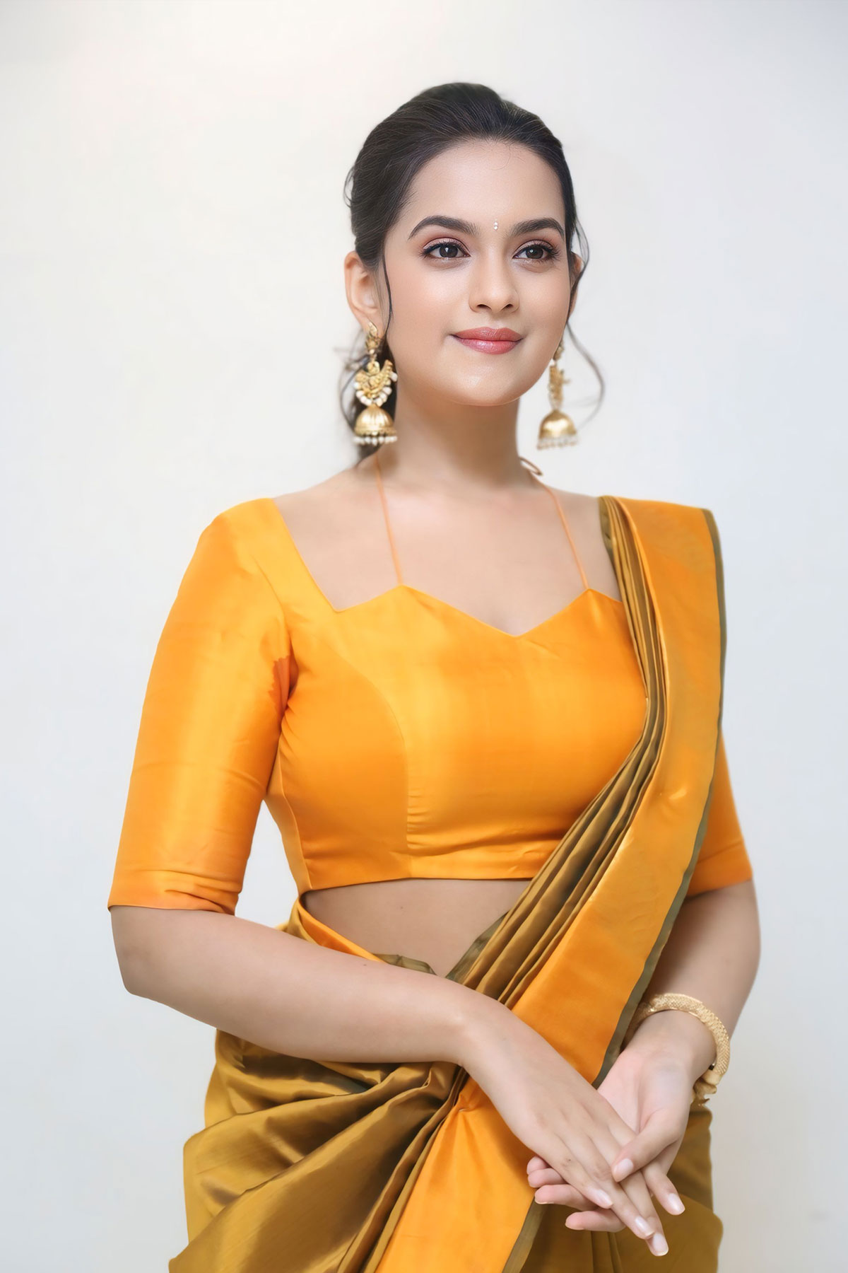 Karmakhya Actress Samaira Sri Traditional Saree Outfit