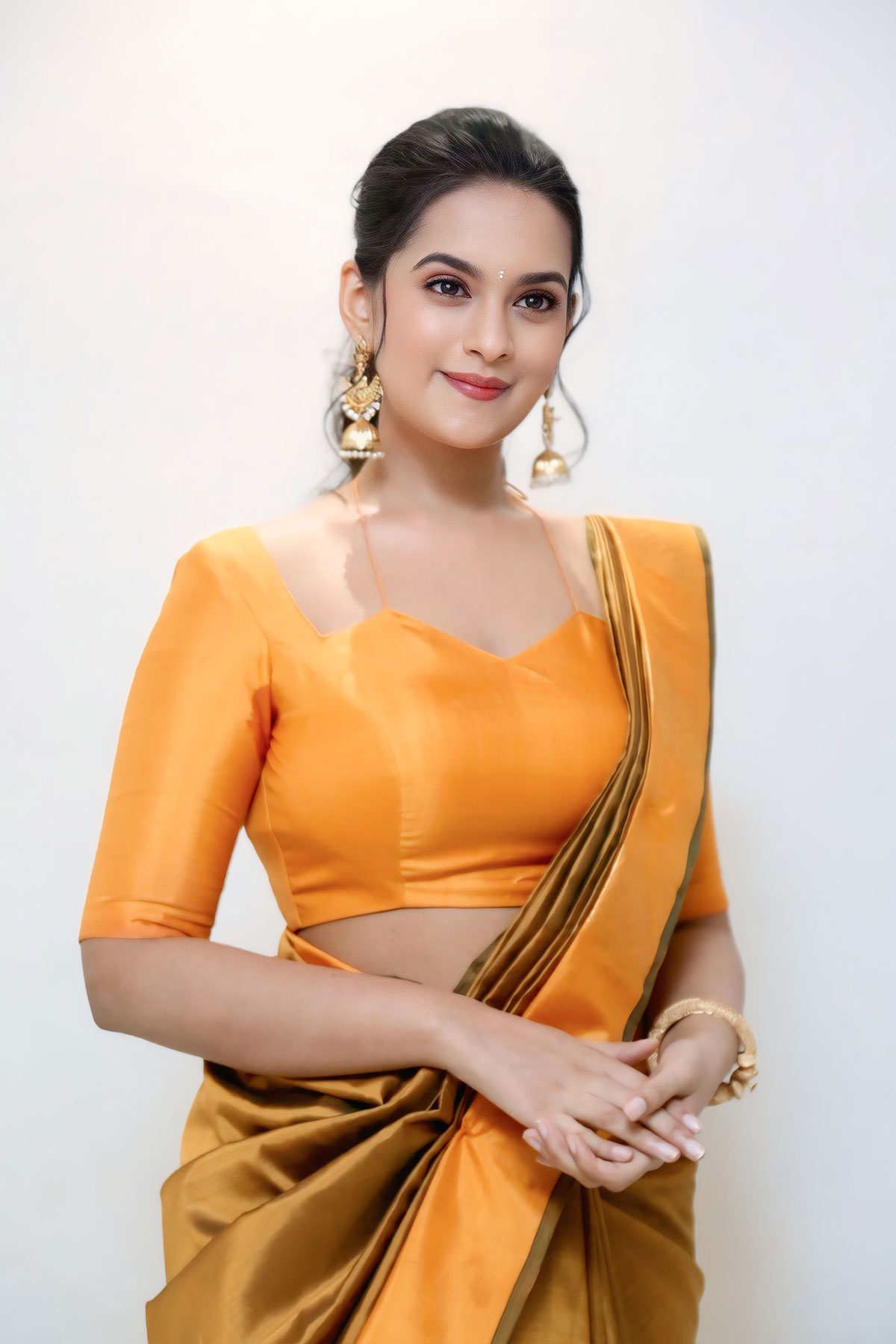 Samaira Sri Beautiful Saree Look for Karmakhya Movie Event