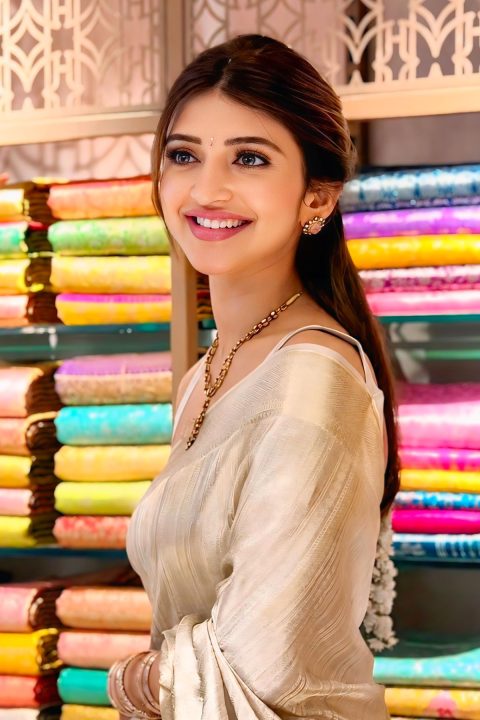 Sreeleela Latest Saree Photos Signature Silks Inauguration