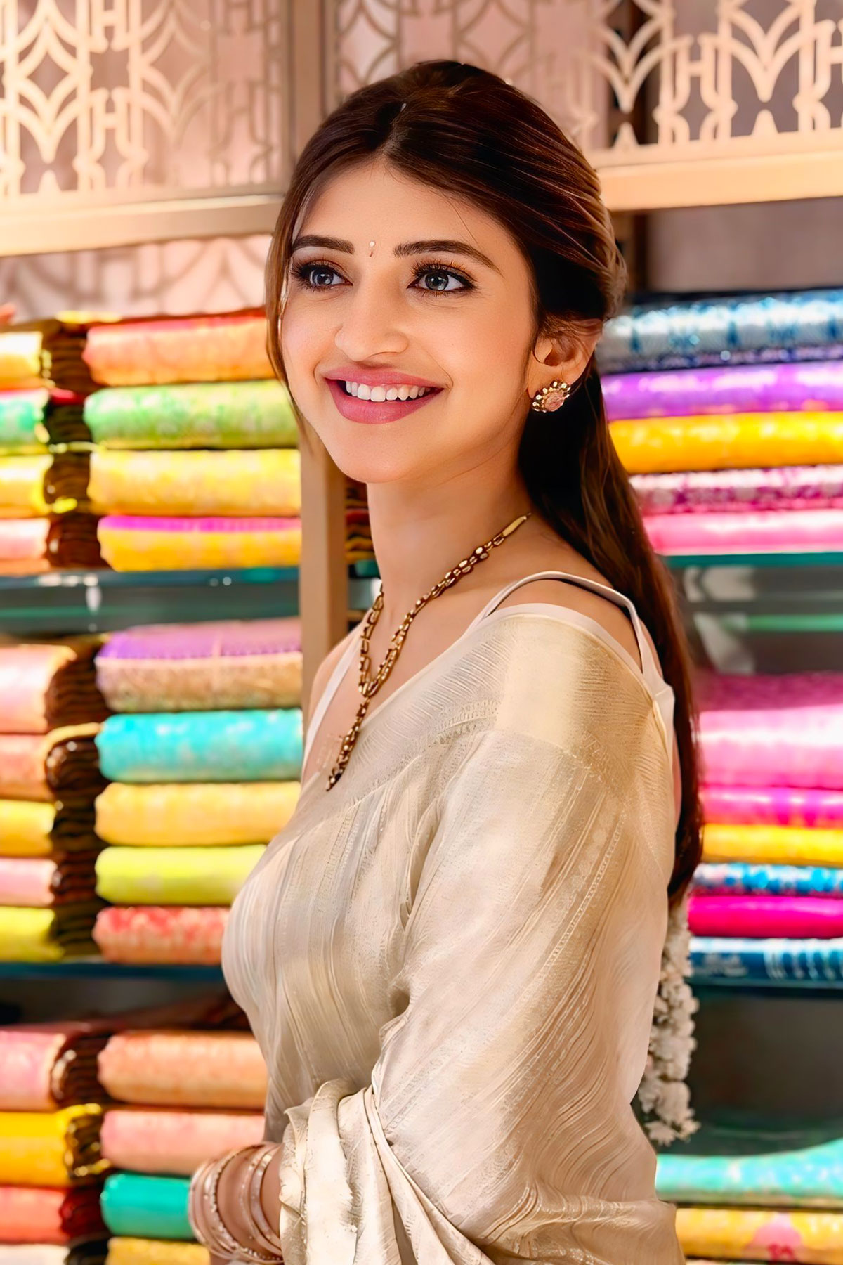 Sreeleela Latest Saree Photos Signature Silks Inauguration
