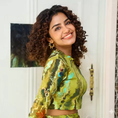 Anupama Parameswaran Glows in Green at Crazy Kalyanam Movie Interview