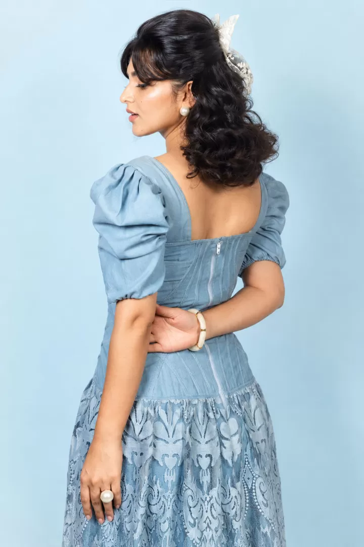 Kayadu Lohar Side Profile Showcasing Zabella Dress Back Design