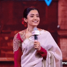 Rashmika Mandanna in Ivory Saree at Ranabaali Pre-Release Event