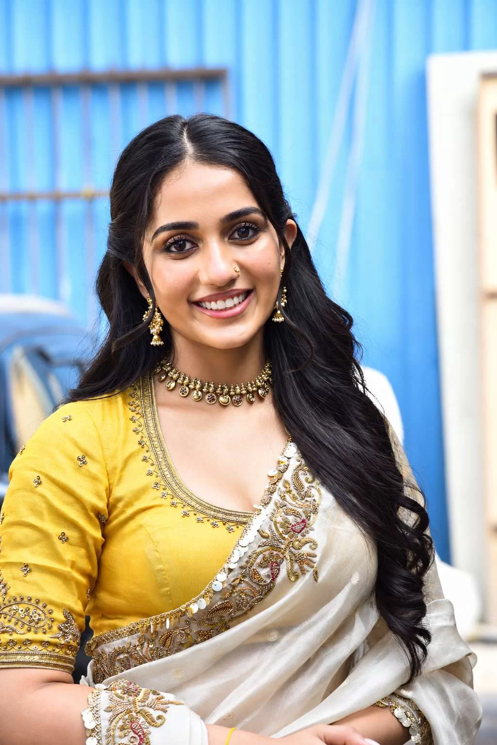Sakshi Mhadolkar Karikaala movie Noohrani Saree Style Details